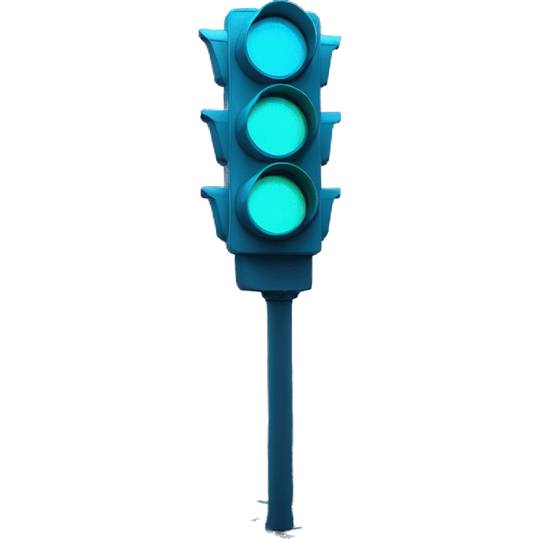 futuristic traffic light blue neon smart sensors emoji