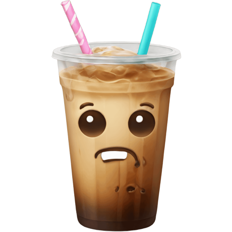 Iced coffee with straw  emoji