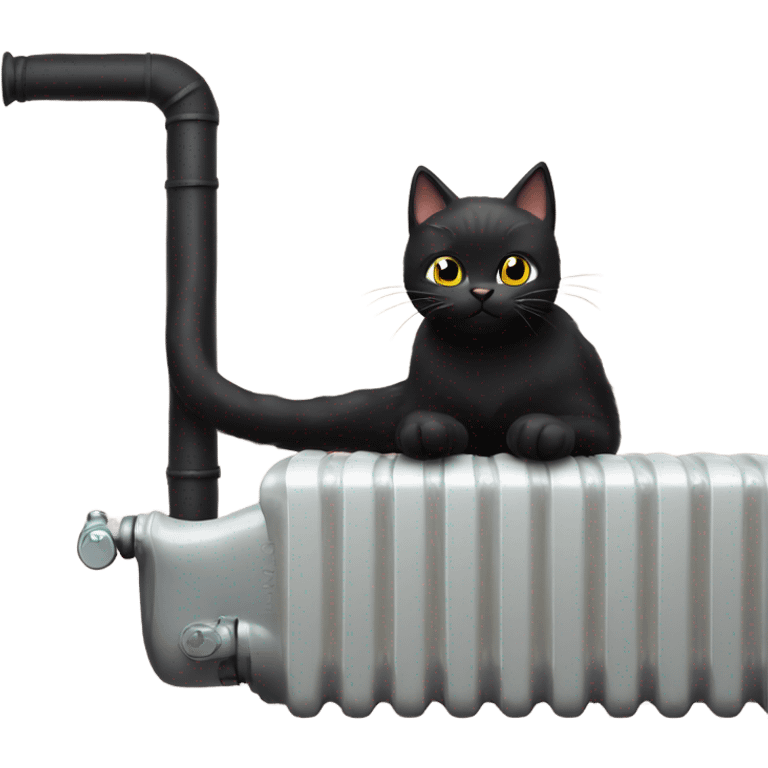 Black cat on radiator emoji