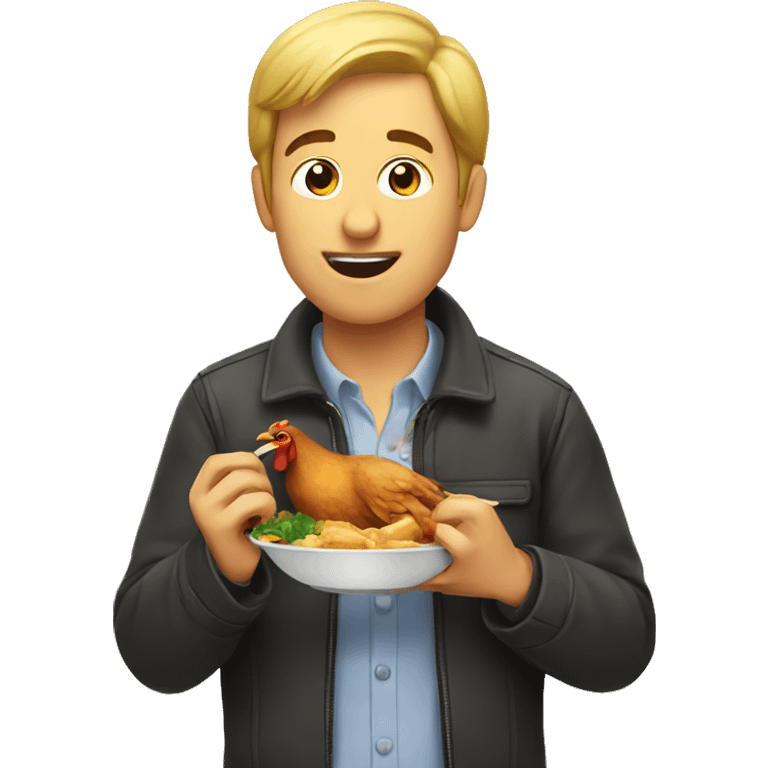 man eating chicken  emoji