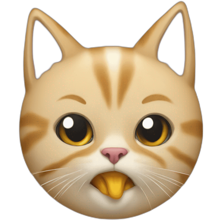 Cat eat with trump emoji