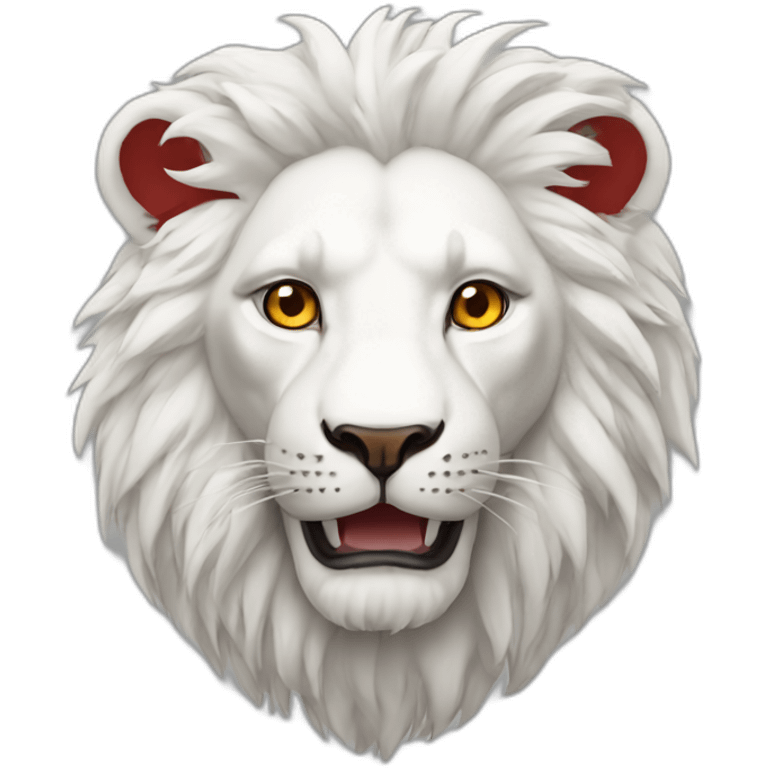 Lion blanc yeux rouges emoji