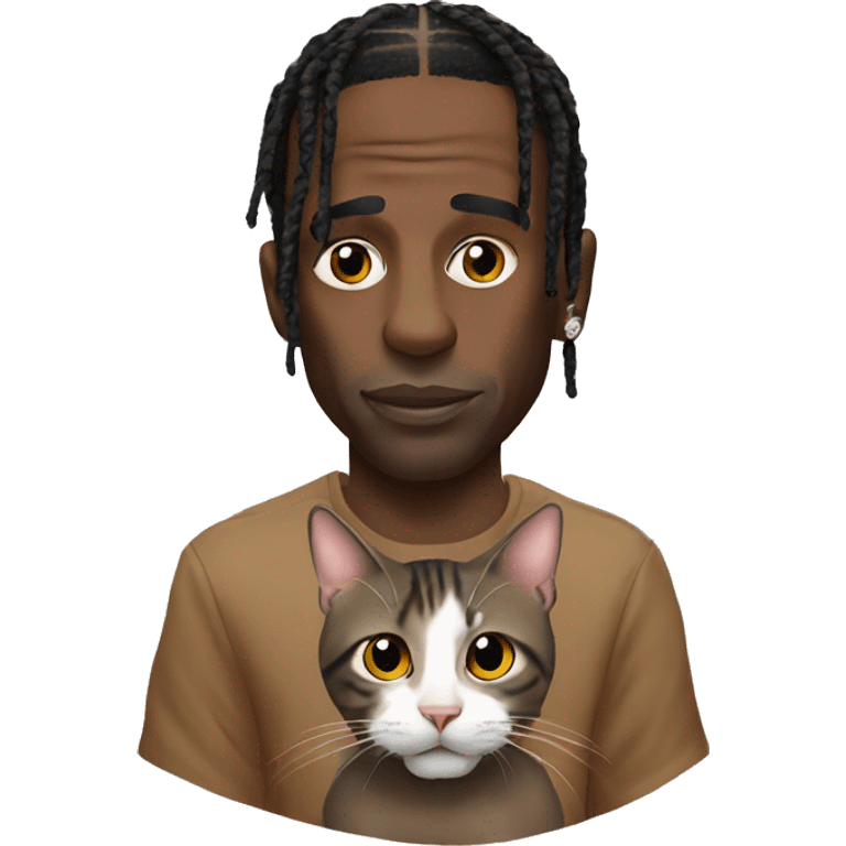 Travis scott with a cat filter emoji