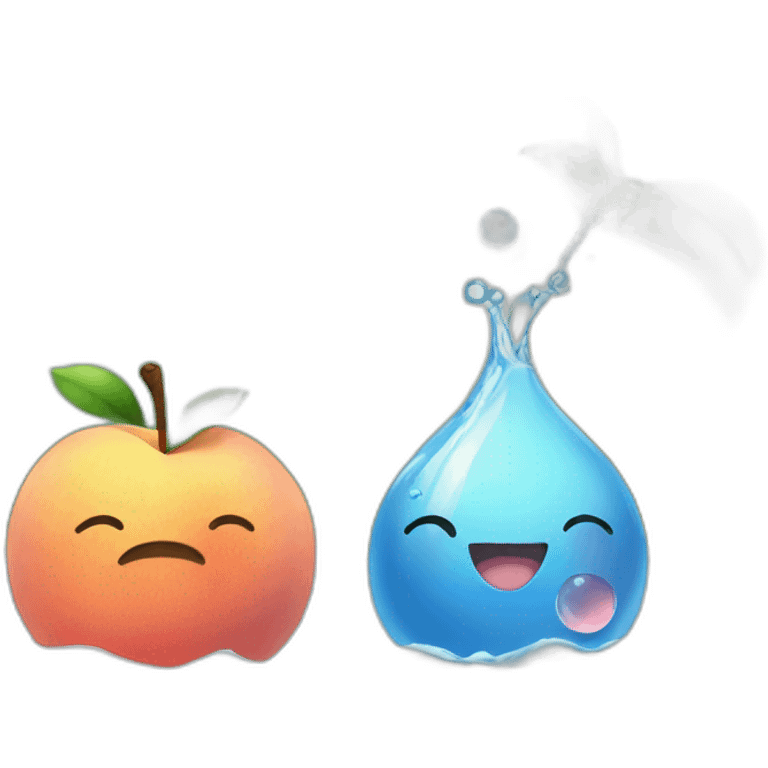 Water and Peach emoji