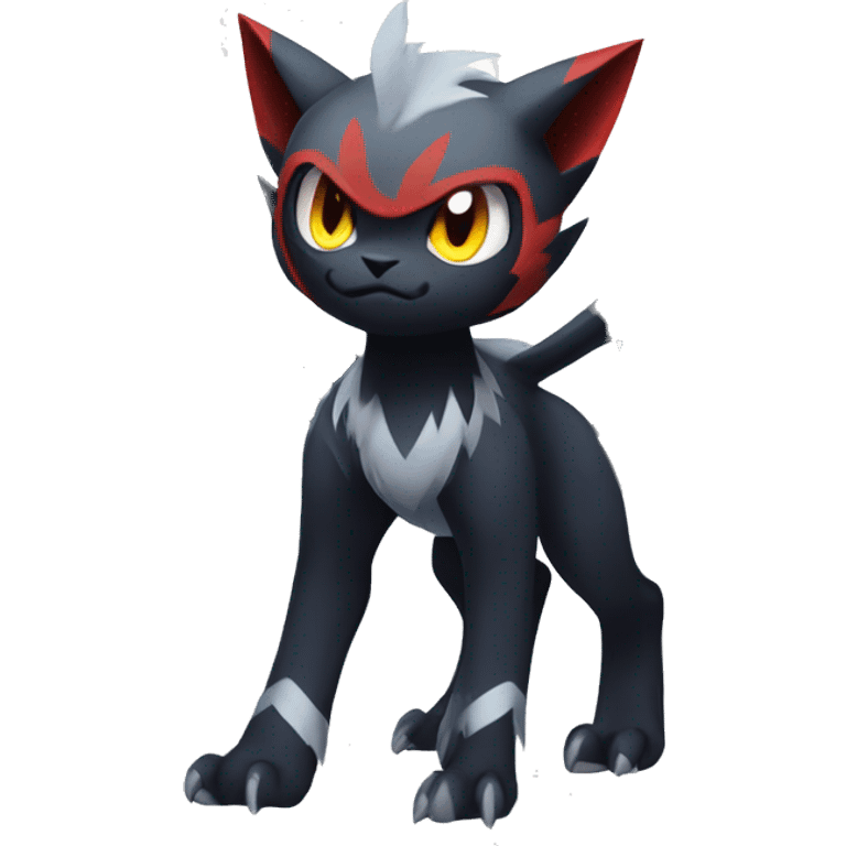 Edgy Cool Kawaii Litten-Absol-Pokémon Full Body emoji