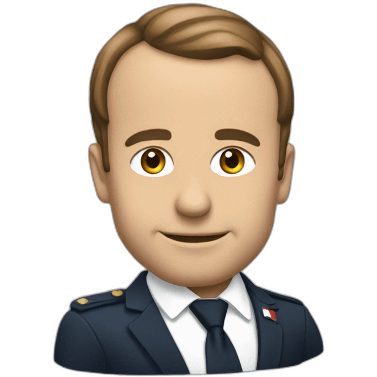 macron sur une fusée emoji