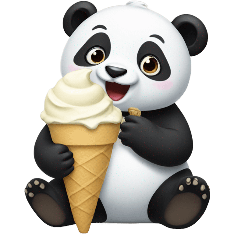 Panda eating ice cream emoji