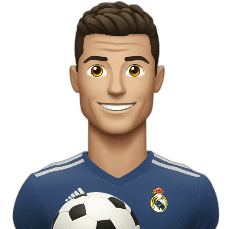 Cristiano Ronaldo with football emoji