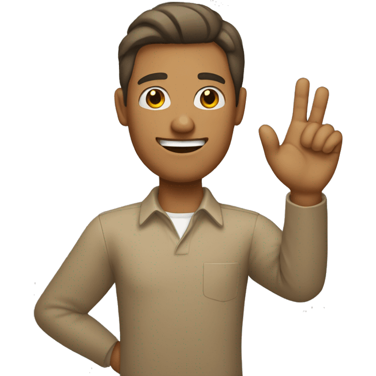 Tan Man with hand up  emoji