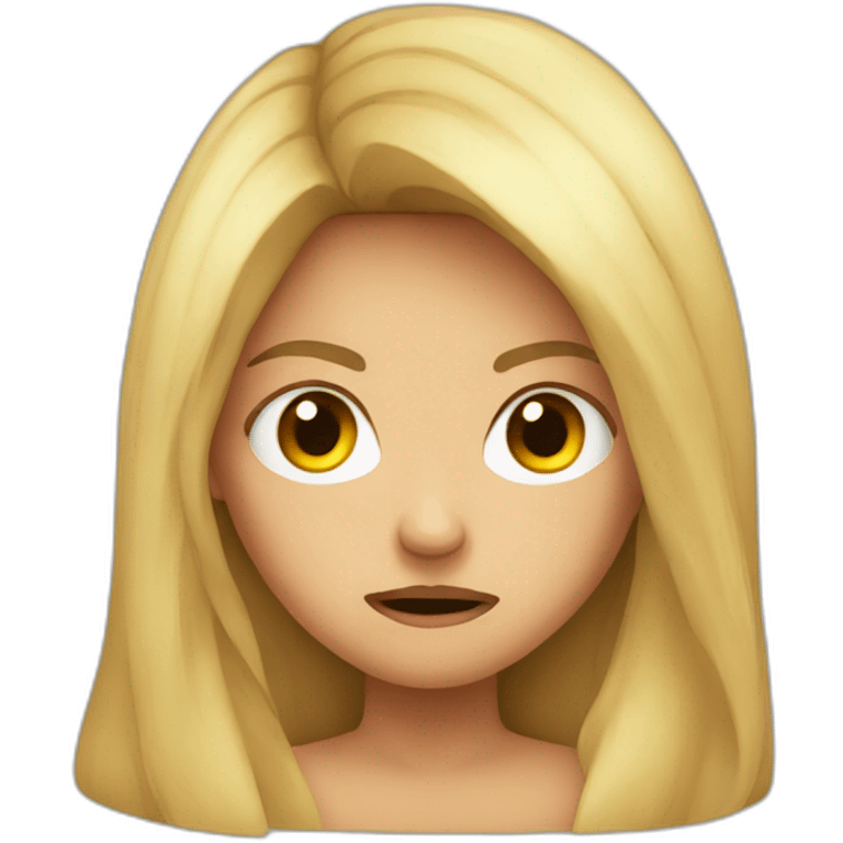 Angry girl with long hair  emoji