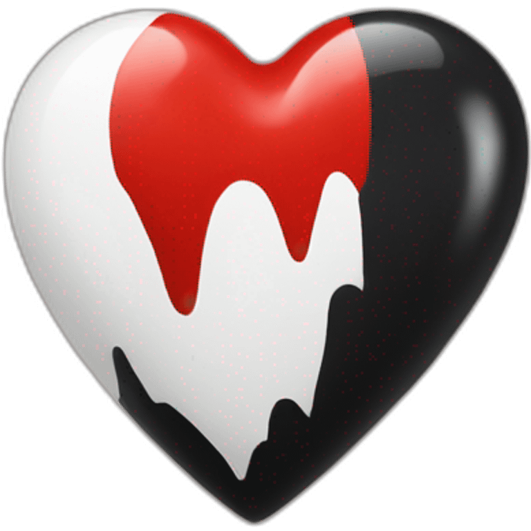 black red white real Heart emoji