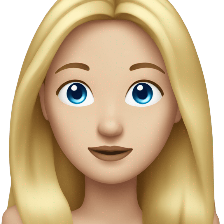 Woman with blonde long hair and blue eyes emoji