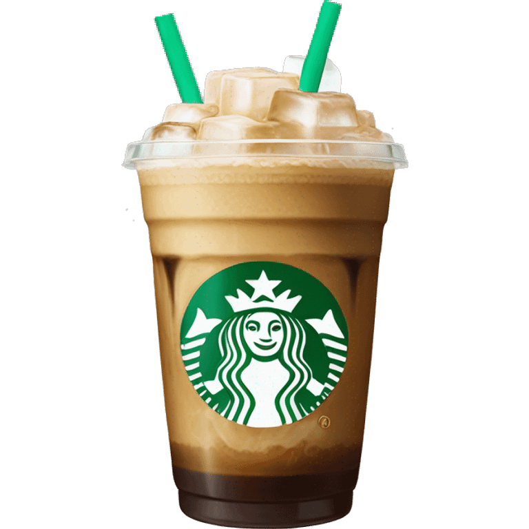 Starbuck ice coffee with ice cubes emoji