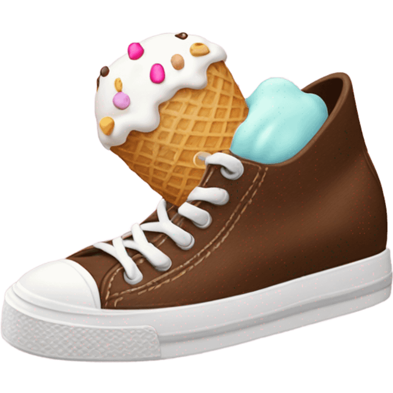 Shoe filled with ice cream emoji