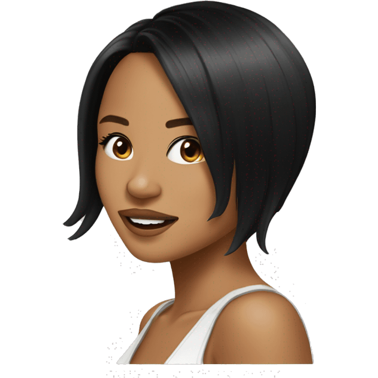 Karrueche Tran black hair emoji