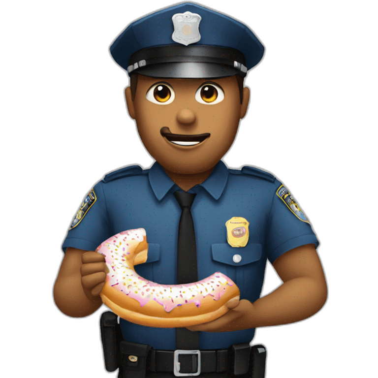 Policeman eating a donut emoji