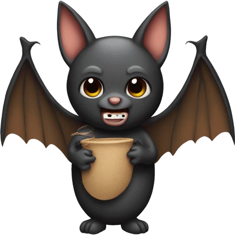 bat holding crafting toos emoji