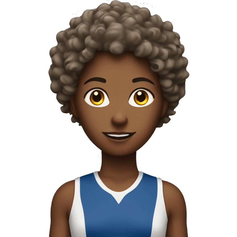 Runner girl with curly hair emoji