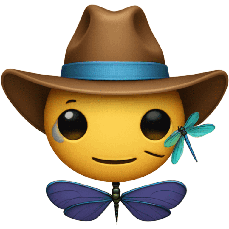 dragonfly with a cowboy hat emoji