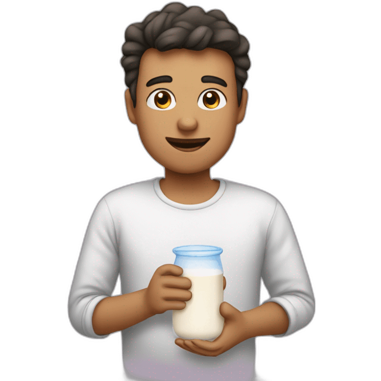 Personne qui boit du lait emoji