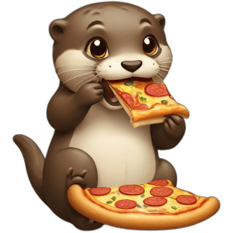 Otter eating pizza emoji