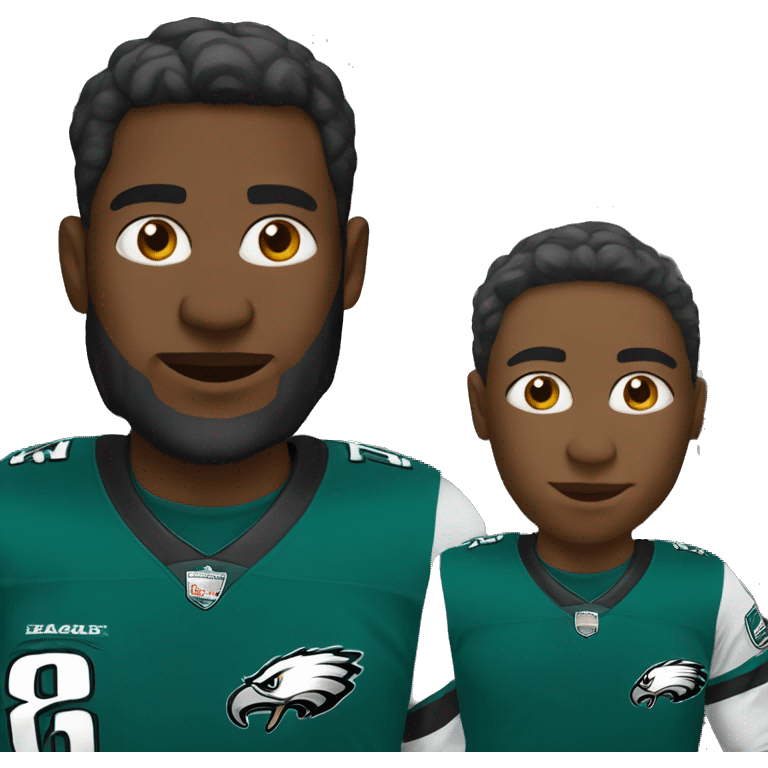 Black Amazon driver wearing a eagles jersey emoji