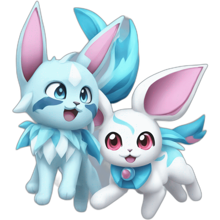 Sylveon and glaceon fuze emoji