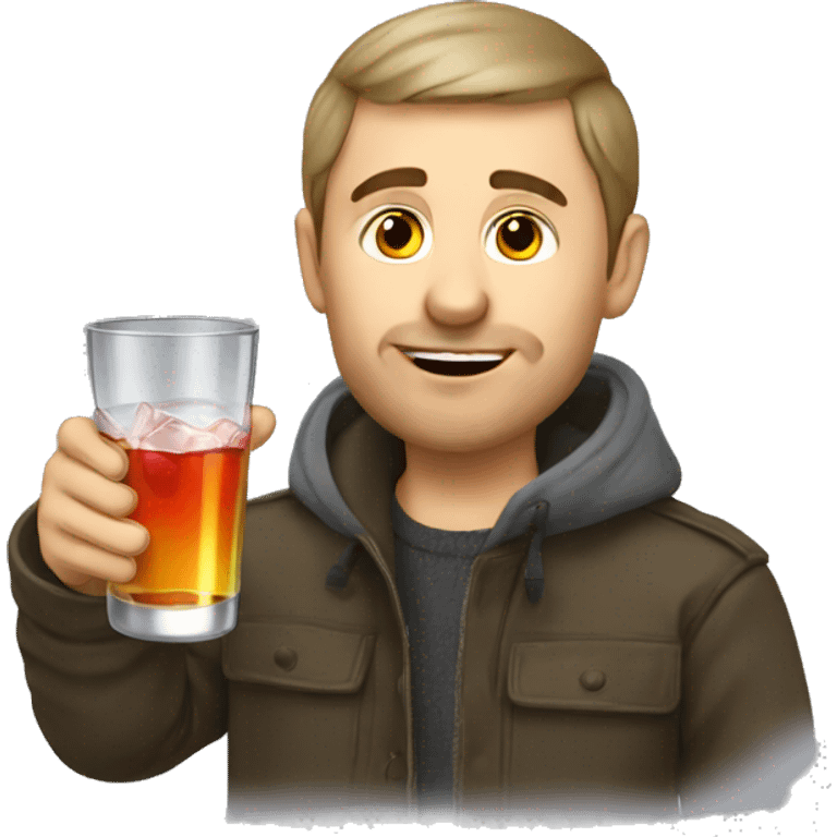 russian guy is drinking vodka emoji