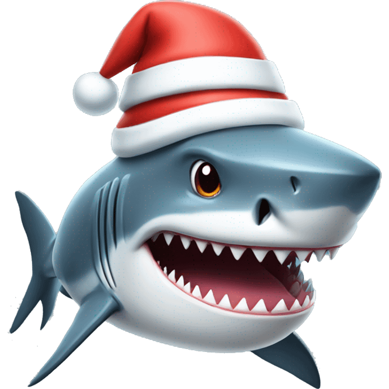 Shark wearing a Santa hat emoji