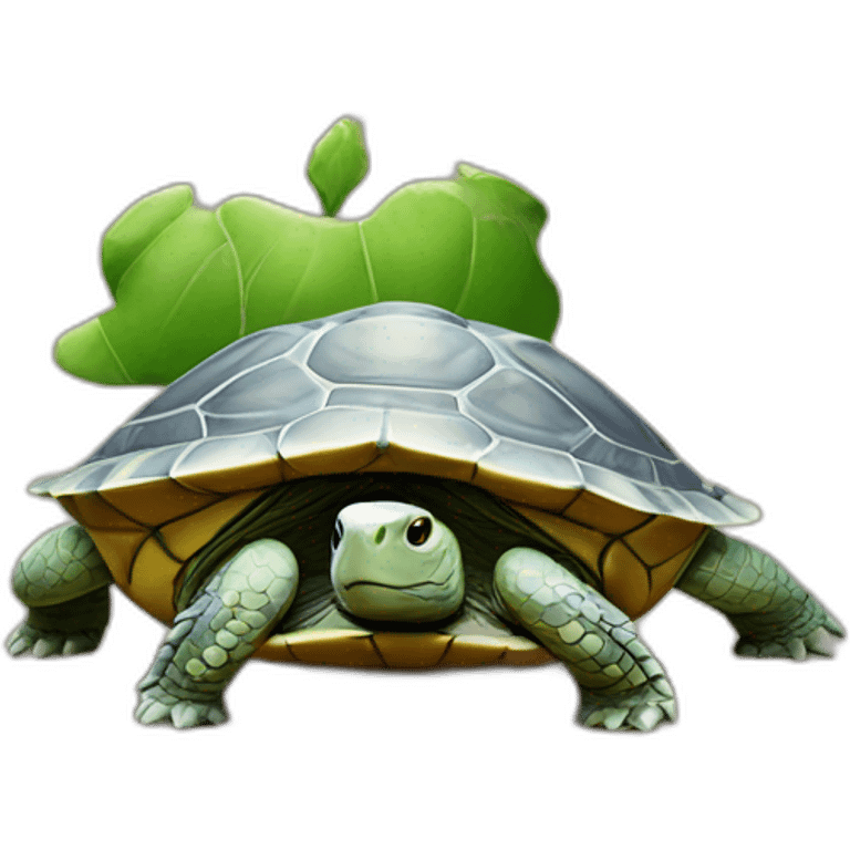 Chat sur une tortue emoji