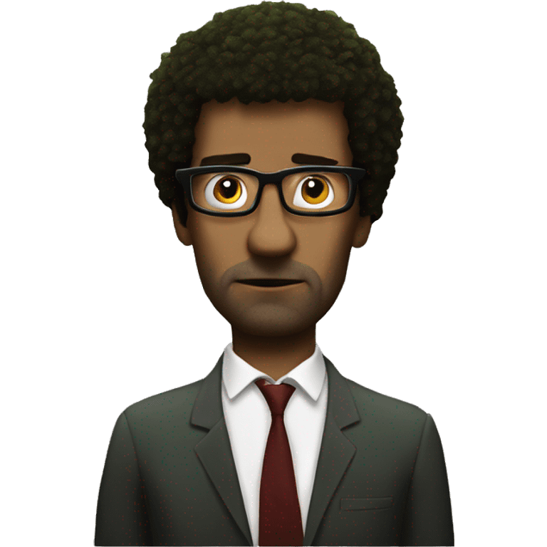 Moss from the IT crowd in font of computer emoji