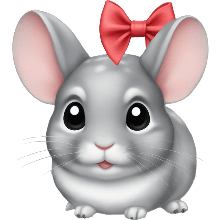 Chinchilla with bow on head  emoji