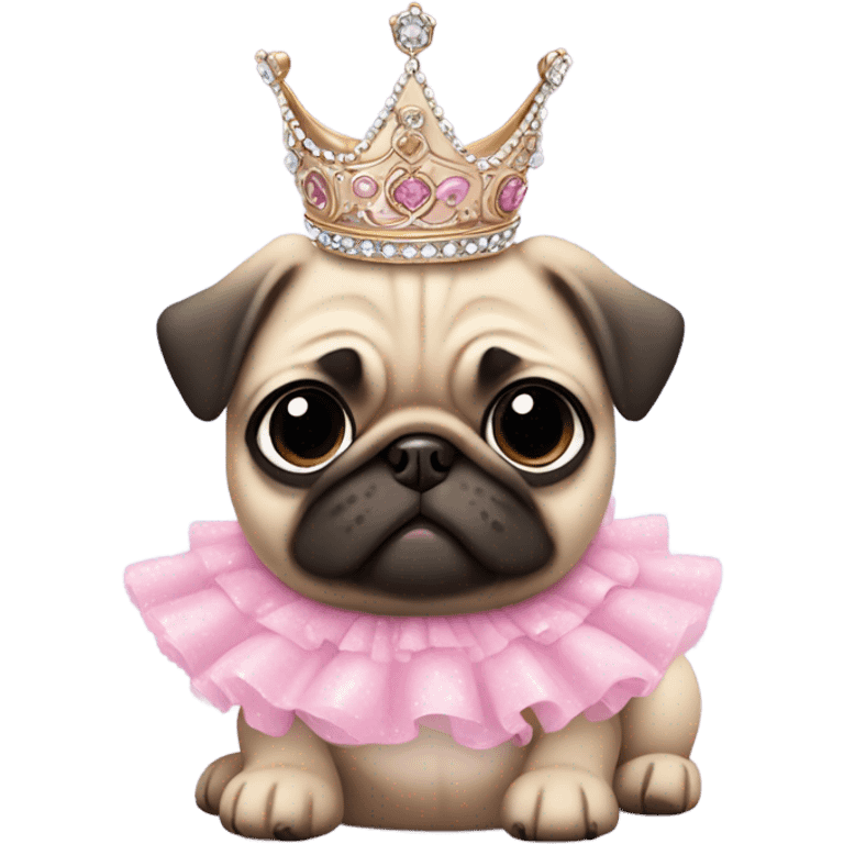 Pug princess emoji