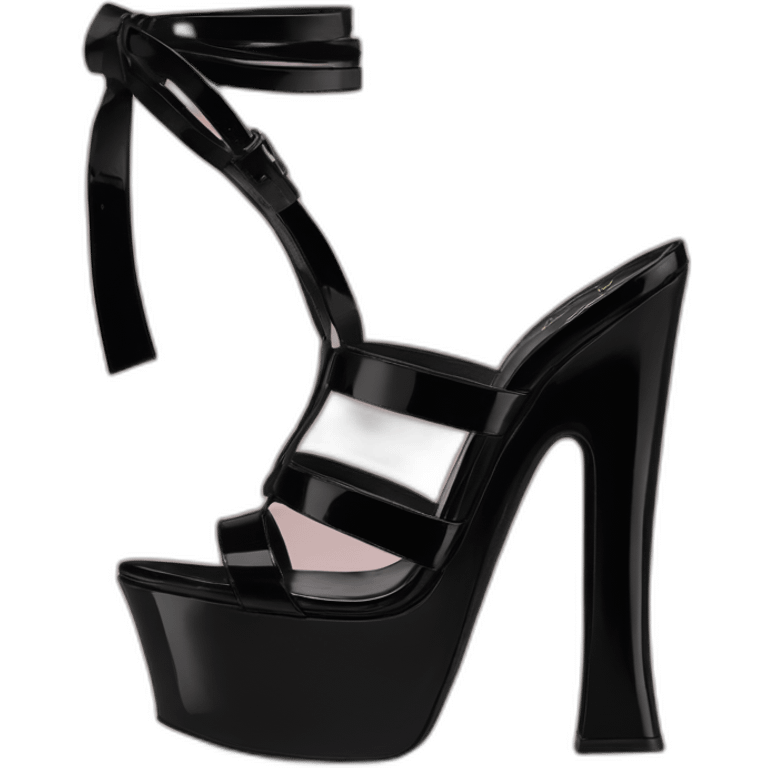 Ysl heel sandal TRIBUTE PLATFORM SANDAL black PATENT LEATHER emoji