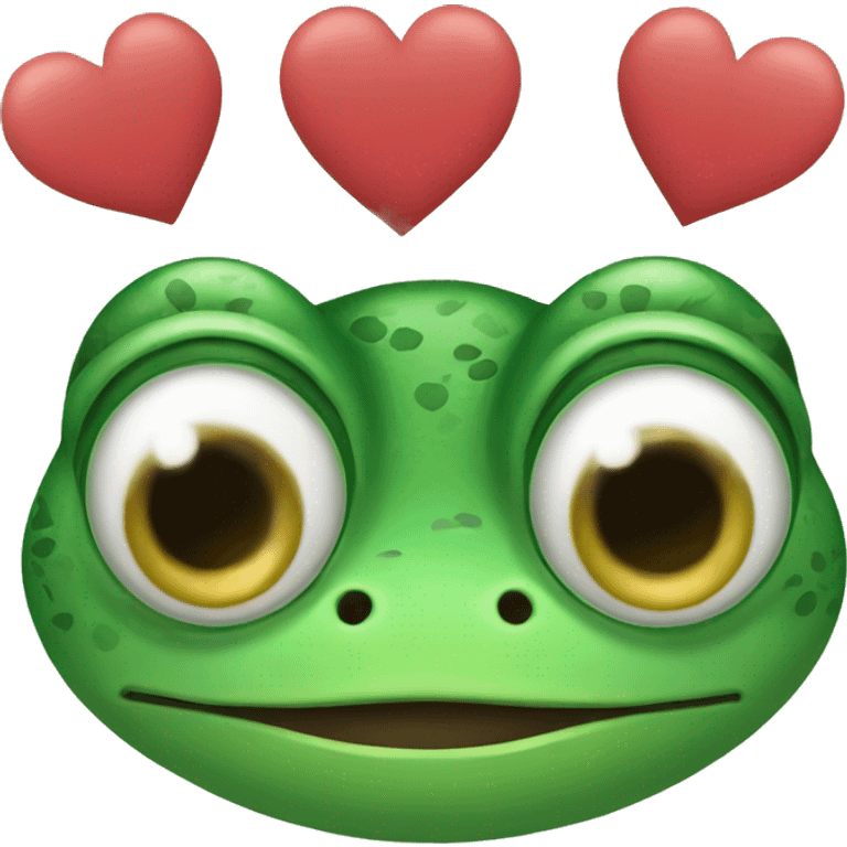 Frog with hearts for eye emoji