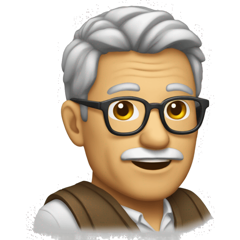 hombre viejo con gafas y calvo emoji