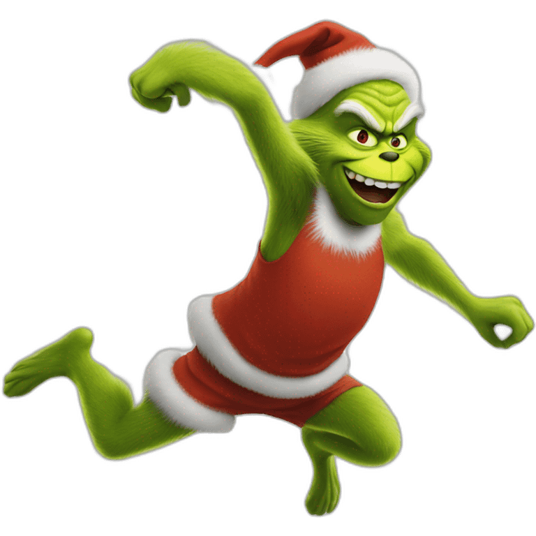 Grinch jumping emoji