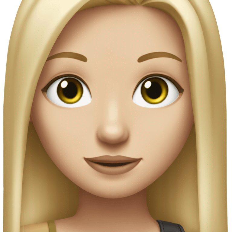 Realistic White girl with Long straight blonde hair, green eyes, tattoos emoji