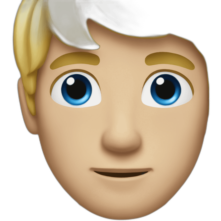 Man with blond hair and blue eyes emoji