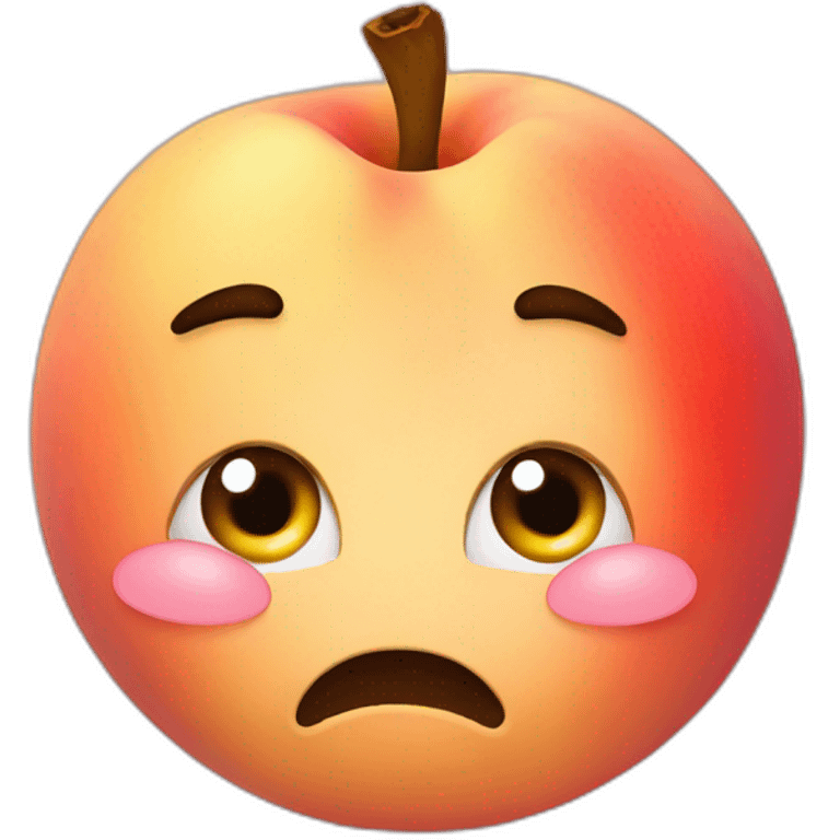 Crying peach emoji