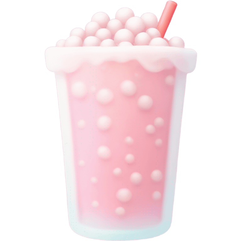 Light pastel pink boba drink emoji