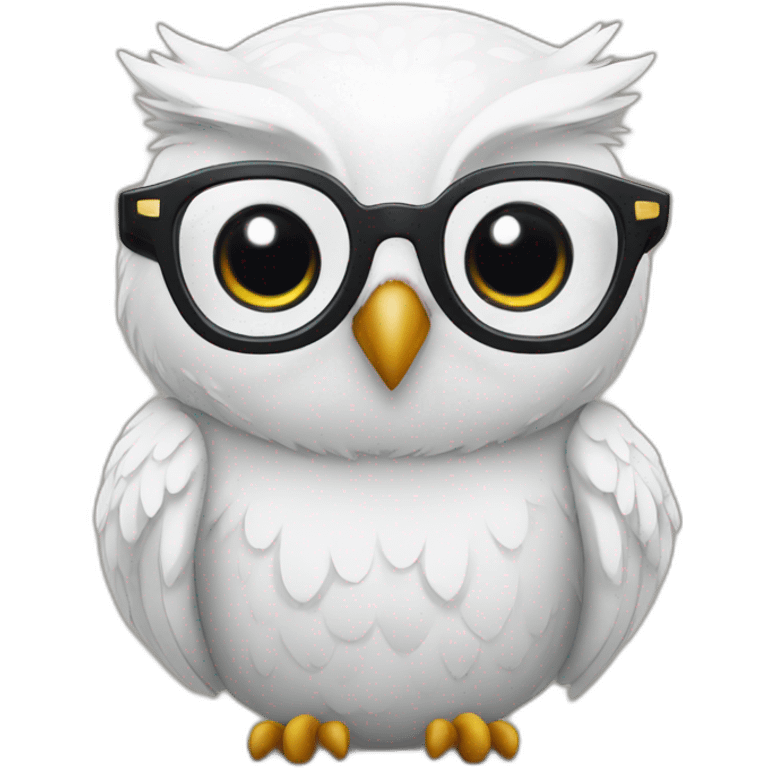 owl with stylish white glasses emoji