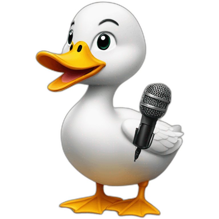 Duck with the microphone emoji