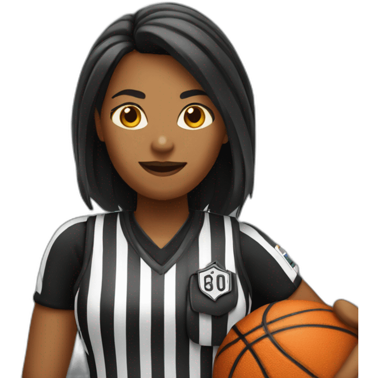 female basketball referee with whistle in hand without cap  emoji