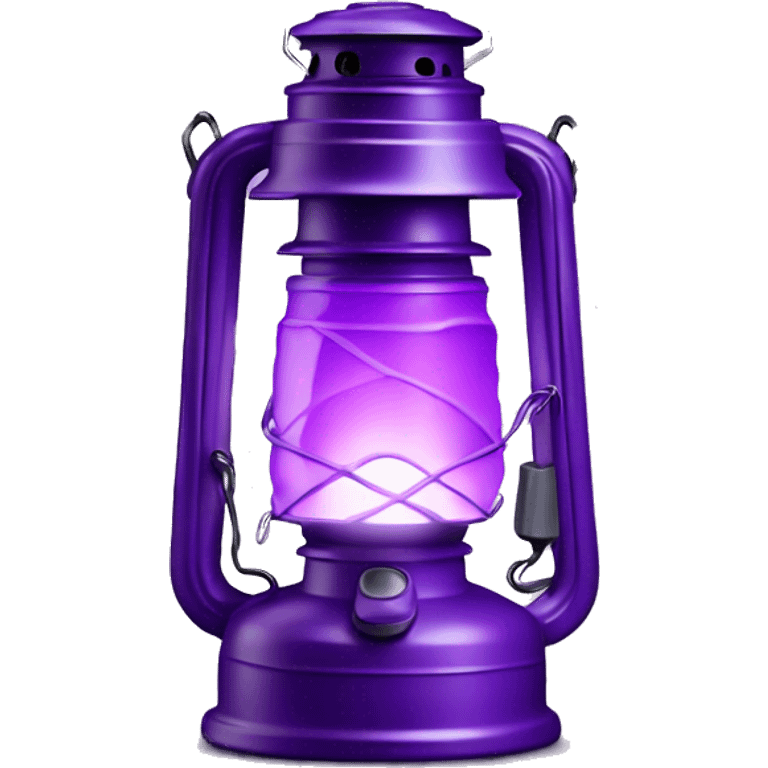 Realistic camping purple lit camping lantern lisolated. emoji