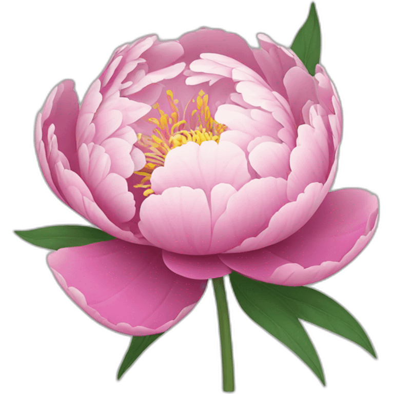 a 2d flat illustration of a Peony flower emoji