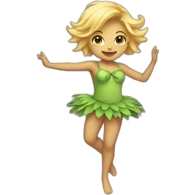 blonde girl dancing in a bird costume emoji