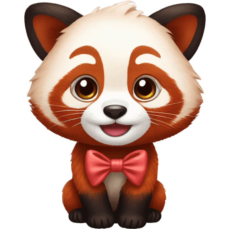 red panda with a bow emoji