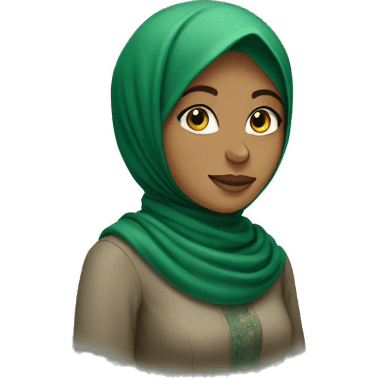 Hijab girl in green scarf emoji