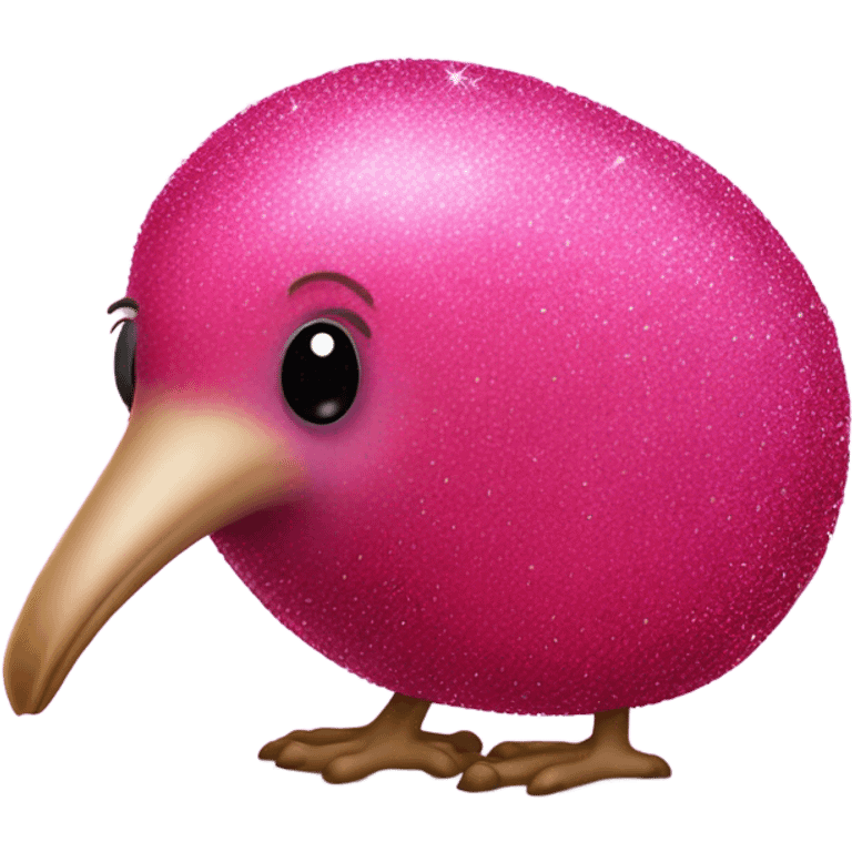 Hot Pink kiwi with glitter  emoji